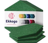 Ekkogo Paneles acústicos Paquete de 12 paneles de pared insonorizados de 14 x 13 x 0.4 pulgadas, paneles de sonido de alta densidad, hexágono verde oscuro]