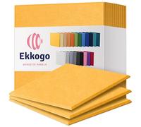 Ekkogo Paneles acústicos, paquete de 12 paneles de pared insonorizados, paneles de sonido de alta densidad de 30.5 x 30.5 x 0.10 cm, cuadrados amarillos soleados