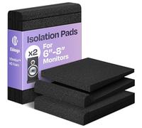 Ekkogo Par de almohadillas de aislamiento para monitor de estudio, espuma acústica de alta calidad para elevar el audio, espuma ideal para altavoces de 6.5 a 8 pulgadas, mejorada con espuma Vibredux