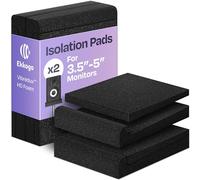 Ekkogo Par de almohadillas de aislamiento para monitor de estudio, espuma acústica de alta calidad para elevar el audio, espuma ideal para altavoces de 3 a 4.5 pulgadas mejorada con espuma Vibredux HD