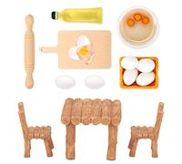 EKKONG accesorios en miniatura, accesorios miniatura pixy, juego de hornear en miniatura, accesorios de casa de muñecas, Mesa en miniatura, muebles en miniatura, juego de rodillos en miniatura