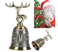 EKKONG Campana de Mano para Navidad Tradicional Vintage Dorado de Mesa, Navidad para la Escuela, Cena en la recepción, Servicio de Hotel, meditación y Mascotas