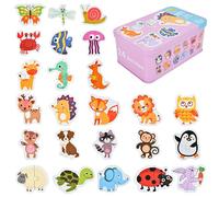 EKKONG Puzzles de Madera,Animales Rompecabezas,Juguetes Bebes, Puzzles de Madera Educativos para Bebé, Juguetes niños 1 año 2 3 4 5 6 años (24 Pack)