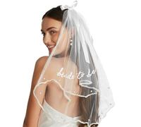 EKKONG Velo de Novia, Velo Corto de Novia Blanco, Velos de Novias Despedida Soltera, Velos de Novias de Tul con Peine, para Despedidas de Soltera, Bodas, Pedidas de Mano, Fiestas de Mujeres (B)