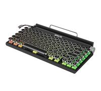 Eklectik clásico Typewriter Keyboard inalámbrico Bluetooth, mecánico de 83 teclas, 14 modos de luz LED, USB C, interruptores azules, teclado con cable o inalámbrico, compatible con PC, computadora