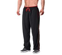 EKLENKSON - Pantalones para Hombre de Chándal para Hombre con Forro de Malla Bolsillos con Cremallera Parte Inferior Abierta
