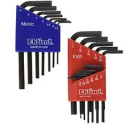 Eklind 10518 Métricas y estándar 18pc juego de llaves hexagonales - corto