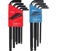 EKLIND 13222 - Llave Allen hexagonal de bola combinada en pulgadas/mm (2 juegos de 22 piezas)