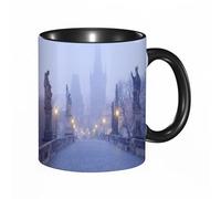 EKLMPS Tazas de Café,Taza de Cerámica para Té y Café,330ml/11oz,Regalos original,Aniversarios,nupical,desayuno,Románticos,Calles de Praga, República Checa