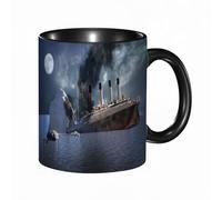 EKLMPS Tazas de Café,Taza de Cerámica para Té y Café,330ml/11oz,Regalos original,Aniversarios,nupical,desayuno,Románticos, El transatlántico Titanic después de chocar contra un iceberg en 1912 frente