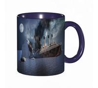 EKLMPS Tazas de Café,Taza de Cerámica para Té y Café,330ml/11oz,Regalos original,Aniversarios,nupical,desayuno,Románticos, El transatlántico Titanic después de chocar contra un iceberg en 1912 frente