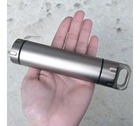 EKLOE - Pastillero portátil impermeable de supervivencia para exteriores, impermeable, para botellas, herramienta de emergencia EDC, botella de aluminio mecanizado CNC (dorado pálido)