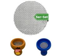 EKNA Tamiz para cachimba, diámetro de 45 mm, juego de 5 coladores de tabaco, colador de acero inoxidable para cachimba con cabeza de piedra y cabezal de arcilla, paso perfecto sin obstrucciones