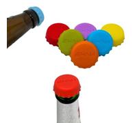 EKNA Tapones reutilizables de silicona en colores vivos para proteger contra la pérdida de ácido carbónico - Beer Savers (6 unidades)