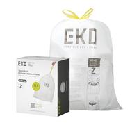EKO 12.5 galones/40-60 litros, 110 bolsas de basura con cordón, bolsas de basura extra fuertes, sin perfume, resistentes a fugas, rollo de fácil dispensación para cocina y uso doméstico, código Z