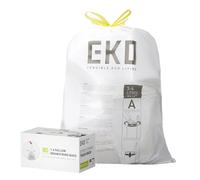 EKO - Bolsas de Basura 3-6 L | 80 Unidades | Para Papelera de Baño y Cosmética, Con Cordón Autocierre, Extrafuertes en Caja Dosificadora - Código A