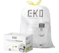EKO - Bolsas de Basura 50-90 L | 60 Unidades | Con Asas Autocierre, Extrafuertes y Antigoteo, Para Cubo de Cocina y Hogar, Blancas - Código G