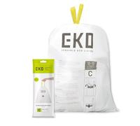 EKO Bolsas de basura tamaño C para cubos de cocina, capacidad de 10 a 15 litros, extra fuertes con asas de cordón, 20 bolsas