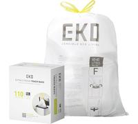 EKO Bolsas de basura extra fuertes de 13 galones con cordón, bolsas de basura resistentes para cocina y uso doméstico (50 litros), resistentes a fugas, 110 unidades, código F