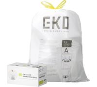 EKO Easy-Dispense Roll 80 Conteo extra-strong Drawstring Pequea bolsa de basura de 1.6 galones Bolsa de basura (3-6L) 1 paquete Cdigo blanco A