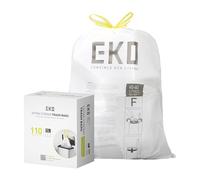 EKO Bolsas de basura extra fuertes de 13 galones con cordón, bolsas de basura resistentes para cocina y uso doméstico (50 litros), resistentes a fugas, 110 unidades, código F
