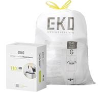 EKO Bolsas de basura grandes extra fuertes de 21 galones, bolsas de basura resistentes con cordón para cocina y hogar (80 litros), resistentes a fugas, 110 unidades, código G