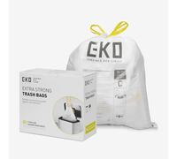 EKO - Bolsas de Basura Pequeñas 10-15 L | 80 Unidades | Con Cordón Resistente, Ideales para Baño y Oficina, Blancas - Código C