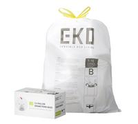 EKO - Bolsas de basura pequeñas de 7-10 l con cordón, extrafuertes, rollo de dispensación fácil, 80 unidades, 1 pack, blancas, código B