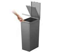 EKO - Cubo de Basura Cocina Morandi - 30 L - Apertura Táctil con Tapa - Borde Interior Extraíble y Sistema Modular para Reciclaje - Gris Oscuro