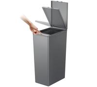 EKO - Cubo de Basura Cocina Morandi - 40 L - Apertura Táctil con Tapa - Borde Interior Extraíble y Sistema Modular para Reciclaje - Gris Oscuro