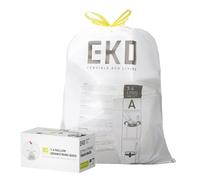 EKO Easy-Dispense Roll 80 Conteo extra-strong Drawstring Pequea bolsa de basura de 1.6 galones Bolsa de basura (3-6L) 1 paquete Cdigo blanco A