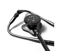 EKO Estetoscopio digital CORE 500™: aumento de 40x, cancelación activa de ruido, ECG de 3 derivaciones, IA con Eko+ aprobado por la FDA, pantalla a todo color, apto para reembolsos Negro