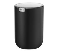 EKO Fandy - Cubo de basura de 1,5 L con tapa abatible, mesa pequeña redonda de 1,5 litros para oficina, hogar, baño, dormitorio, coche (negro)