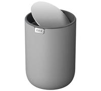 EKO Fandy - Minicubo de basura de 2,2 L con tapa, cubo de basura de escritorio abatible para baño, encimera, tocador, escritorio u oficina, cubo de basura pequeño (gris)