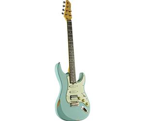 EKO GUITARS - AIRE RELIC, Guitarra Eléctrica, Serie "Original Relic", Cuerpo de Paulownia, Mástil de Arce Americano Tostado, Diapasón de 24 trastes en WPC, HSS, Escala 650 mm, Color Daphne Blue