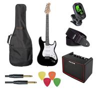 Eko Guitars GEE ST100-BLK - Juego completo de guitarra eléctrica (amplificador y accesorios), color negro