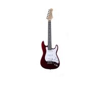EKO GUITARS - Guitarra eléctrica ST-100 3/4, cuerpo álamo, mango de acero, teclado Laurel 21 trastes, 3 pastillas single-coil, puente trémolo, escala 580 mm, color Chrome Red