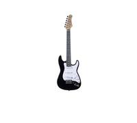 EKO Guitars - Guitarra eléctrica ST-100 3/4, cuerpo álamo, mango de acero, teclado WPC 21 trastes, 3 pastillas single-coil, puente trémolo, escala 580 mm, color negro