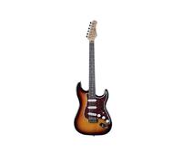 EKO Guitars - Guitarra eléctrica ST-100, cuerpo álamo, mango de acero, teclado Laurel, 3 pastillas Single-Coil, puente trémolo, 22 trastes, color Sunburst