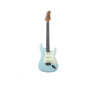 EKO Guitars - Guitarra eléctrica ST-300, cuerpo álamo, mango de acero, teclado Eko WPC, 3 pastillas de bobina única, puente trémolo, color azul Daphne
