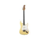 EKO GUITARS - Guitarra eléctrica ST-300, cuerpo álamo, mango de acero, teclado Laurel, 3 pastillas Single-Coil, puente trémolo, color crema