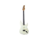 EKO Guitars - Guitarra eléctrica ST-300, cuerpo álamo, mango de acero, teclado WPC 22 trastes, 3 pastillas single-coil, puente trémolo, escala 650 mm, color olímpico blanco