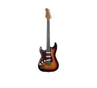 EKO GUITARS - Guitarra eléctrica ST-300 LH, cuerpo álamo, mango de acero, teclado Laurel 22 trastes, 3 pastillas Single-Coil, puente trémolo, escala 650 mm, color Sunburst