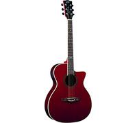 Eko Guitars - NXT A100CE SEE THROUGH RED, guitarra acústica, bandas fondo mango de caoba, teclado de South American Roupanà, Auditorio Cutaway, color rojo
