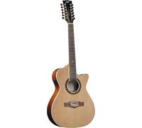 EKO Guitars - One A150ce XII, guitarra acústica electroficada, tapa de abeto Sitka laminado, bandas, fondo y mango de caoba, diapasón de South American Roupanà, color natural