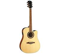 EKO Guitars - One D150CE Natural - Guitarra acústica electrificada CE serie One, amplificada con sistema Fishman Presys II, bandas fondo de caoba, acabado brillante, escala de 650 mm, color natural