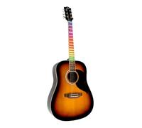 EKO GUITARS - RANGER BROWN VISUAL NOTE, Guitarra Acústica Dreadnought "Visual Note", Tapa de Abeto, Aros y Fondo de Tilo, Lámina LED "Visual Note" compatible con la app, Color Sunburst