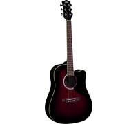 EKO Guitars - RANGER CW EQ RED SUNBURST, Guitarra acústica CW EQ Top de abeto, bandas y fondo de techo, teclado South American Roupanà 20 teclas, color rojo Sunburst