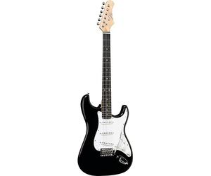 EKO GUITARS - S-300 BLACK Guitarra Eléctrica, Cuerpo de Álamo, Mástil de Arce, Diapasón de Resina, Pastillas S-S-S, Controles de Volumen y 2 Tonos