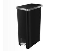 EKO Hana | Cubo de Basura Cocina 30L Negro con Pedal y Cierre Suave | Papelera de Plástico Moderna y Compacta para Cocinas Ordenadas